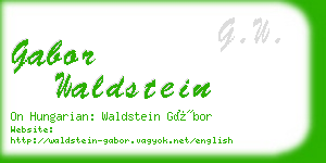 gabor waldstein business card